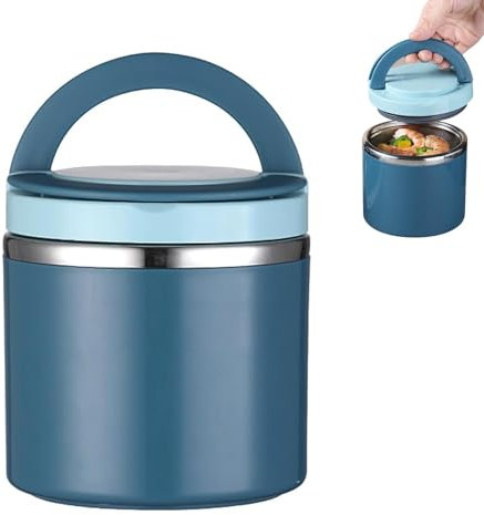Food Flask,1L Food Flask, Hot Food Lunch Box, Stainless Steel Vacuum Insulated Food Jars with Handle, Keep Food Warm Container, Reusable Insulated Food Container Soup Flask