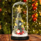 COYBTO Adornos para Arboles de Navidad,Mini Arbol de Navidad en Cúpula de Cristal Sobre Base de Madera,Arbol de Navidad para Mesa de Navidad con Luces LED,Regalos para Decoración de Fiestas de Mesa Na
