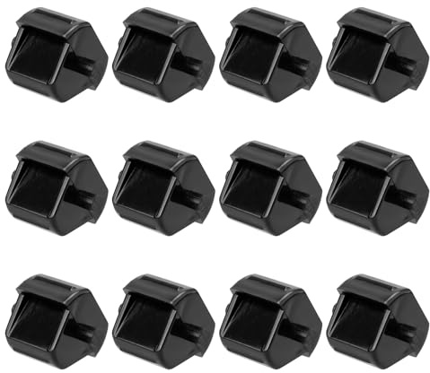 12-Teiliger Halbautomatischer Klebebandspender, Kunststoff-Klebebandspendereinsatz Klebebandspenderrolleneinsatz Klebebandspenderteile für Schulbüro und Heimbedarf (Schwarz)