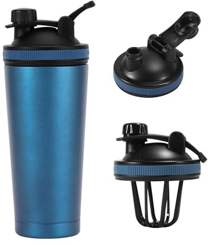 EACHPT Shaker Proteinas,750ml Coctelera de Proteínas con Colador,Coctelera de Proteínas de acero Inoxidable de doble pared con Aislamiento al vacío,Sin BPA y a Prueba de fugas,para Deportes,Fitness
