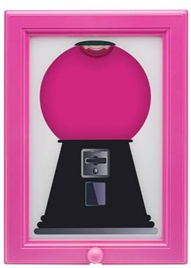 Eclipto Candy Dispenser Picture Frame, Hanging Gumball Machine in Frame, Handy Fast Distribution for Candies, Nuts, Pet Treats, Ideal Birthday & Holiday Gifts (Red)