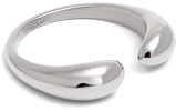 SINGULARU - Anillo Doble Gota. Acero o Acero con Baño en Oro de 18 Kt. Joyas Para Mujer.