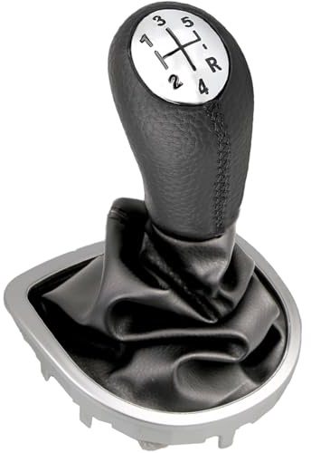 Unicavu Pommeau Levier de Vitesse pour Clio 3 (2005-09) Twingo 2 Megane 2/3 Kangoo 2 Scenic Laguna 2 Espace 4 Modus Campus, 5 Vitesses Botte de Changement de Vitesse Manuel 8200379961 8200393246
