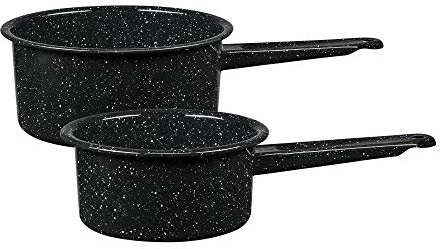 Granite Ware Non-Stick Saucepan Set with Steel Core, 1 & 2 Quart - Durable & Scratch-Resistant Pot for Soups and Sauces - Fast, Even Heating - Non-Toxic Cookware Essentials (Speckled Black)