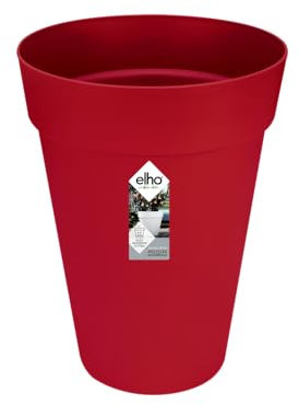 Elho Loft Urban Rond Haut 35 - Pot De Fleurs pour Extérieur - Ø 33.5 x H 45.3 cm - Rouge/Fruits Rouges