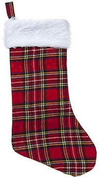Toyland Con Finiture in Pelliccia-Calze di Natale, Tartan, 46 cm