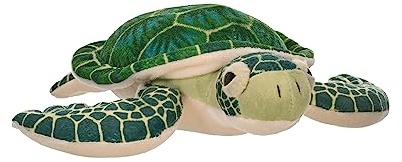 Wild Republic Cuddlekins Mini Tortue De Mer Verte, Animal en Peluche, 20 cm, Cadeau pour Bébés, Peluche Écologique, Rembourrage Fabriqué à Partir de Bouteilles d’Eau Recyclées