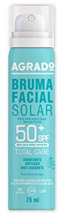 Brume Solaire Visage SPF 50+ Protecteur solaire hydratant avec facteur de protection solaire 50+ SPF UVA UVB Spray 75 ml - Agrado