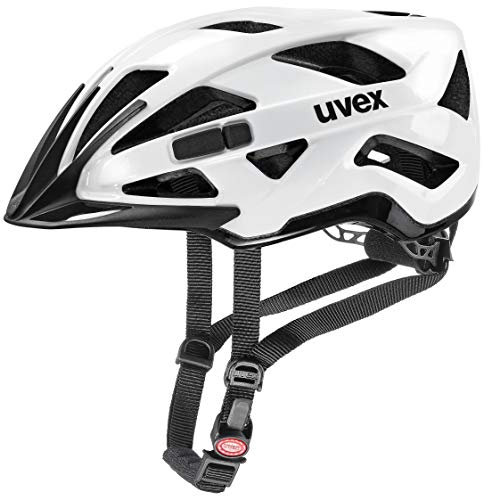 uvex active - sicherer Allround-Helm für Damen und Herren - individuelle Größenanpassung - erweiterbar mit LED-Licht - white black - 52-57 cm