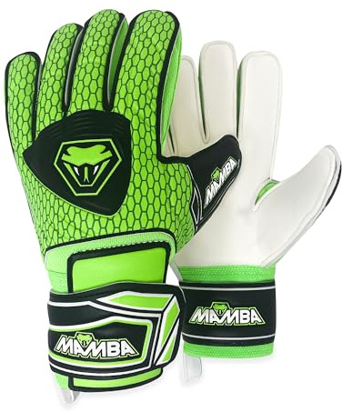 MAMBA Guantes de Portero Fingersave| Palma y Dorso de la Mano de látex Diseño sobresaliente |Guantes de fútbol para jóvenes/Adultos (7)