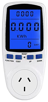 UK/EU/US/Au Plug Power Meter Energy Monitor with Backlight LCD Display Electricity Usage Monitor KWH Power Consumption Analyzer Electricity Usage Cost Meter Monitor Plug