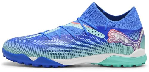 PUMA Future 7 PRO Cage, Soccer Shoe Unisex-Adulto, Bluemazing White-Electric Peppermint, 46.5 EU