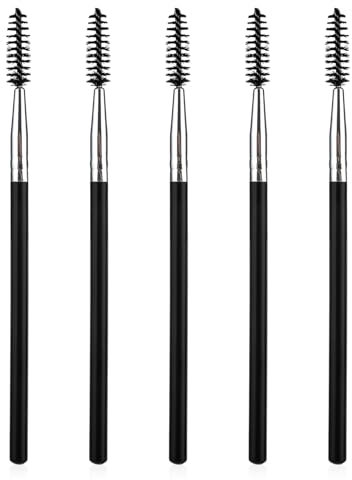 Andibro Wimpernbürste,5 teilige Tragbare Augenbrauenbürste wiederverwendbare Mascara Bürstenstäbe tragbare Spooly Wimpern Applikatoren Make up Wimpernspulen Set für Wimpernverlänge