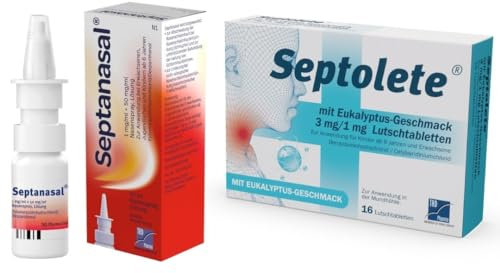 Erkältungs Bundle Septolete Lutschtabletten 16 Stück + Septanasal Spray für Erwachsene 10 ml: Gegen Halsschmerzen und Schnupfen