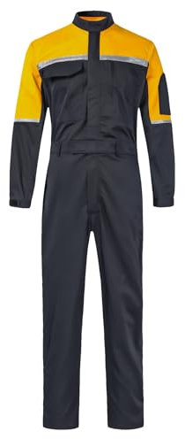 KTWOLEN Mono Mecanico Hombre Mono de Trabajo con Alta visibilidad Funda de Trabajo Mujer Reflectante Mono de Pintor Ropa de Trabajo para Taller, Negro, XL