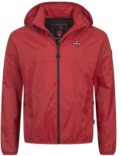 Höhenhorn Rigi -Giacca impermeabile con cappuccio da uomo, antipioggia, per attività all’aperto e tempo libero, Colore: rosso, XXL