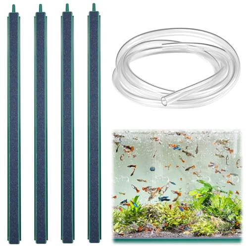 4 Stück 30 cm Bulleur Aquarium Luftstein leise, Diffusor für Aquarium, Luftblasen, Diffusor, Sauerstoffstreifen mit kl, Sauerstoffstreifen mit kl, Luftsauerstoff