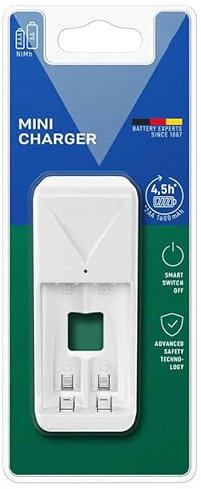 Mini Cargador Universal para Pilas AA/AAA, sin Necesidad de Pilas secundarias, Ideal para recargar en casa o de Viaje.