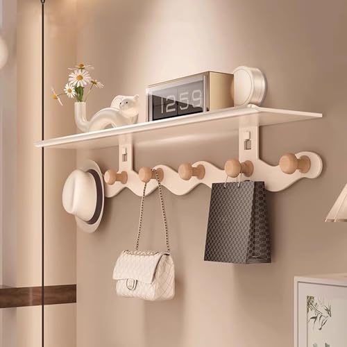 Gancho con ventosa Gancho para colgar en la puerta Blanco, perchero para puerta Gancho para ropa Puerta, perchero robusto para colgar con 5 ganchos Ganchos para perchero, ganchos para ropa Pared 36 cm