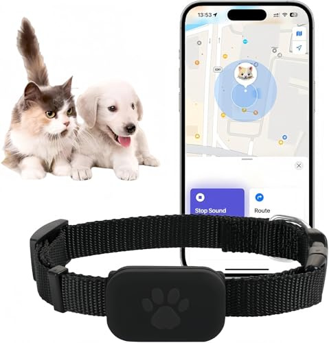 Générique GPS-spårare för Katt, GPS-halsband för Katt, Hjälp att Lokalisera Din Katt, för kattungar utan månadsavgifter, Kompatibelt med Apple Find (Kompatibelt med iOS/Android), GPS-halsband för Katt