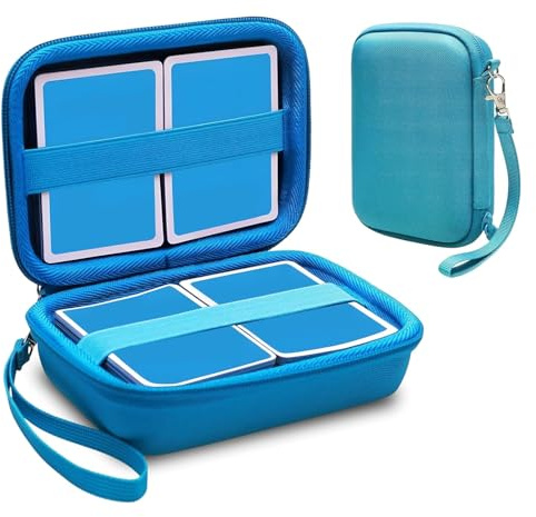 Veftsvy Custodia per Carte da Gioco UNO, Borsa da Trasporto Portatile per 400 Carte, Compatibile con UNO Flip e Altri Giochi di Carte – Impermeabile e Resistente (Blu)
