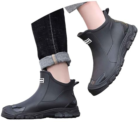 Bottes d'équitation pour femmes : bottes Chelsea mi-hautes Bottes de pluie pour femmes Bottes de pluie confortables antidérapantes imperméables coupe-vent Femmes Cheville Wellies Bottes en caoutchouc