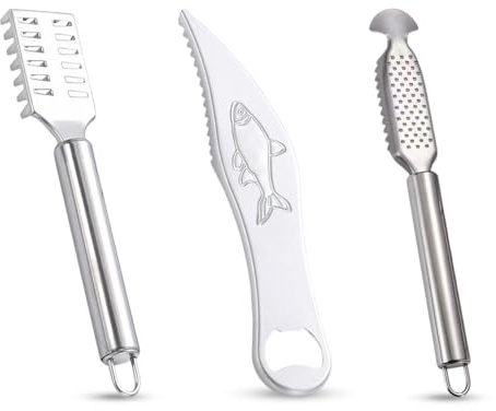 Taiyyi Scaler per pesce,Squamatori per Pesce in Acciaio Inox, famiglie, mercati e ristoranti,3 pezzi Scagliatrice per Pesce