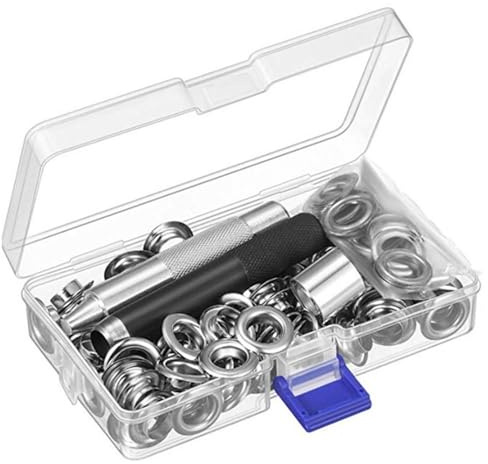 Set di 100 pinze per occhielli, occhielli con scatola di immagazzinaggio