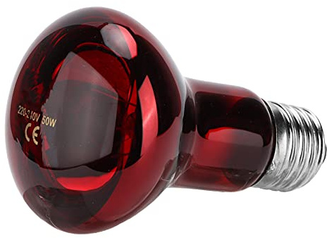 Aramox Lampada Riscaldante a Infrarossi per Rettili, Lampadina Riscaldante UVA in Vetro Al Quarzo 50W per Lucertole da Terrario, Serpenti, Tartarughe