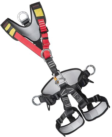 Arnés de elevación, cordón de Seguridad para protección contra caídas con cinturón de Seguridad extraíble y en D, Adecuado para construcción, protección contra caídas con Dorsal y Laterales y