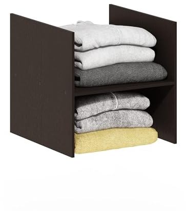 Furinno Cubicle Cube Insert, H-Shelf Cube Organizer, 2-Tier Shelf Dividers, Fits into Furinno Extra Thick Cubes, for Organizers and Storage, Black Oak (Does not fit IKEA Kallax Shelving)