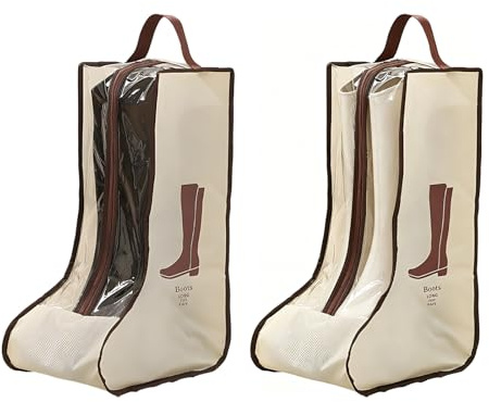 Rainway Lot de 2 Housses de Rangement pour Bottes Hautes, Sac Chaussures Imperméable et Anti Poussière avec Poignée, Modèle Portable Adapté Au Voyage, Camping, Salle de Sport et Usage Domestique