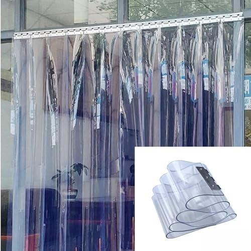 Genomskinlig PVC-remsa gardin tjock lamella dörrskydd för frysdörrar och stora dörrar storlek 90 x 200 cm (35,43 x 78,74 tum) perfekt för energieffektivitet och enkel åtkomst färg C
