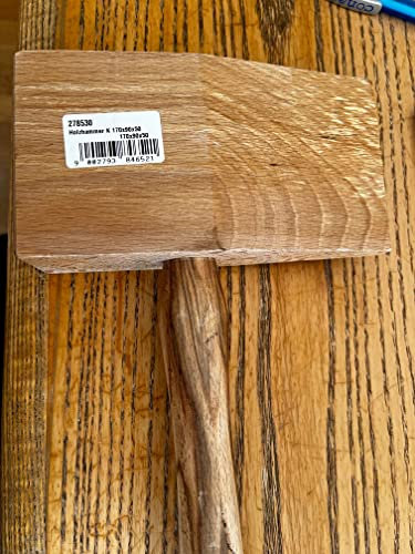 STUBAI HOLZHAMMER Keilform 170 × 90 × 50 mm | Deckhammer rechteckig | Kopf aus Weißbuche | Eschenstiel ergonomisch | Profi-Blechbearbeitung | Made in Austria | 278530