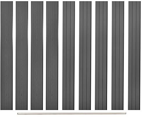 vidaXL 9x Ersatz Zaunbrett WPC 170cm Sichtschutz Zaun Steckzaun Paneel System
