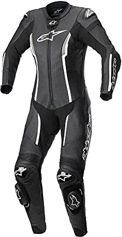 Alpinestars Stella Missile V2 One Piece Motorcycle Ladies Leather Suit (Black/White,38)
