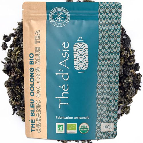 Khla - Thé Bleu Oolong Bio 100 g - Sachet Vrac - Thé Chaud ou Glacé Biologique - Minceur Perte de Poids Régime - Feuilles Séchées - Thé d’Asie - Origine Chine - Tisane & Infusion