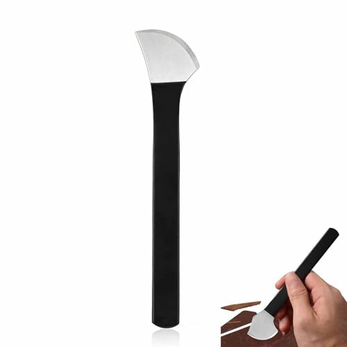 Vastsea Rund kant läder hantverk skärkniv, läderskärkniv, svart läder skiving kniv för läderarbete