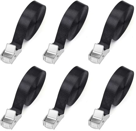 Romon Cinchas de Amarre, 6 Piezas 1M Eslingas con Carraca, Cinchas de Amarre Pequeñas Rapido, Correa de Amarre para Portabicicletas de Motocicleta, Portaequipajes de Coche, Surf, Bicicleta