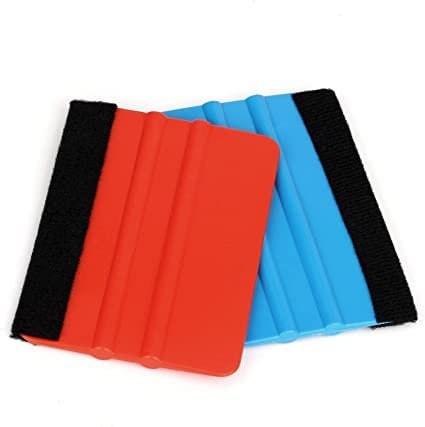 Spatola Professionale con Feltro,2 PCS Spatola per Wrapping Pellicola Auto Raclettes en Plastique AntiGraffio Installazione Tool Feltro Raschietto per Adesivi Decalcomanie