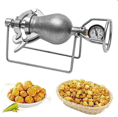 Mini Popcorn Machine, Home Small Hand Popcorn Maker, Stainless Steel Popcorn Maker Chinese Traditional Popcorn Popper for Christmas Family Gathering Party Fun