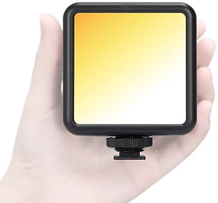 TARION Luz de vídeo LED para cámara - Mini videocámara Iluminación de Dos Colores en la cámara Luces de vídeo Regulable 2500-7000K 1800mAh Luz de vlogging Recargable LPL-01