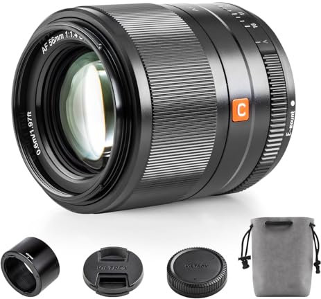 VILTROX 56mm F1.4 APS-C Objetivo Auto Focus Lenses for Sony E Mount Camera Objectif Lentes de cámara estándar FE Gran Apertura Compatible para Sony a6100 6300 6400 6500 6600 a7 a7C a7III a7RIII a7RIV