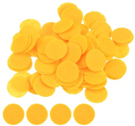 QUARKZMAN 200pz Cerchi Feltro Rotondi, 20mm 3/4 Feltro Pre Tagliato Artigianato, Cerchi Tessuto Feltro Non Tessuto Progetti Cucito Fai da Te, Rifinitura Artigianale, Giallo