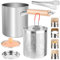 YCCOKJJ Nudelkocher 3 L Nudeltopf, Spaghettitopf mit Siebdeckel, Frittierkorb und Grillzange, Aus Edelstahl 304, Abnehmbarer Verbrühschutzgriff, Multifunctional Frittiertopf für Küche/Camping