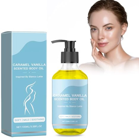 Olio Idratante Alla Vaniglia e Caramello Per Il Corpo, Da Massaggio Per La Cura Della Pelle - 100 Ml