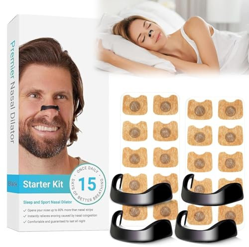 agctrler 15 Stück Intake Breathing Nasal Strip, Magnetischer Anti-Schnarch-Nasenstreifen, Sicheres und Wirksames Nasenpflaster Besser Schlafen und Atmen