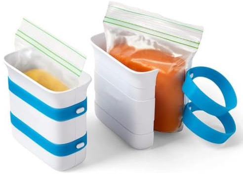 Bloques Alimentos para Congeladores | Bandeja Congeladora 6 Tazas con Correa Silicona - Contenedores congelación Cubitos Hielo para congelar y conservar la Sopa