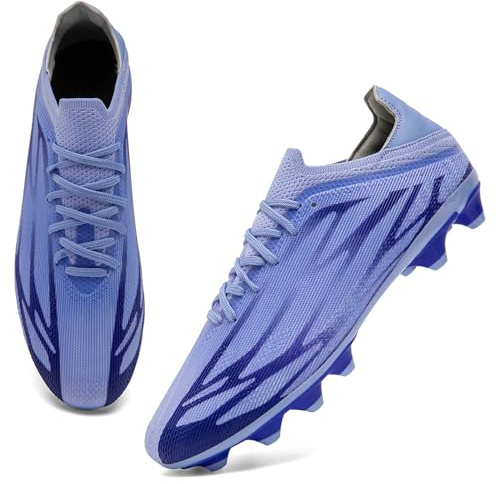 ASOCO DREAM Scarpe da Calcio Uomo Scarpe da Calcetto Professionali Tacchetti Scarpe da Allenamento All'aperto Scarpe da Ginnastica,Viola,41 EU
