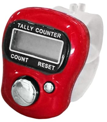Clicker Counter - Handheld Electronic Ticker, Finger Clicker Counter, Small Adjustable Ring | Lap Workouts Crochet Events School Sports Swimming Score Counting Device Kids Men Women